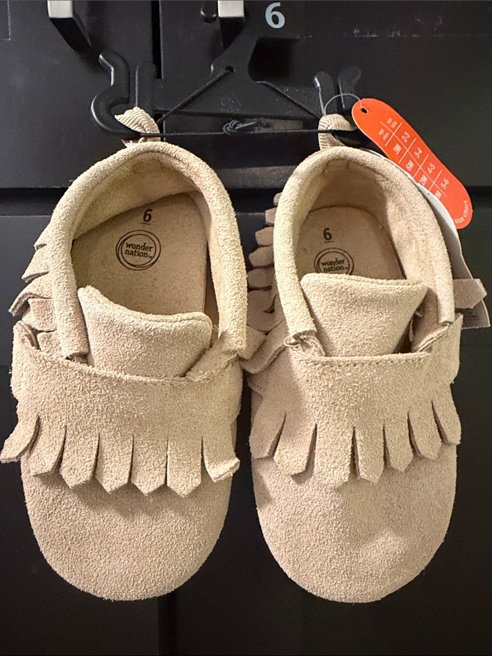 wonder nation Beige Fringe Moccasin Slip-Ons for Kids size baby 6